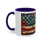 Colorful Mugs (11oz, 15oz), American Flag, Patriotic Flag coffee cup - 250 USA Celebration