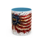 Patriotic 250th Anniversary Coffee Mug – American Flag Splash Accent (11/15oz)