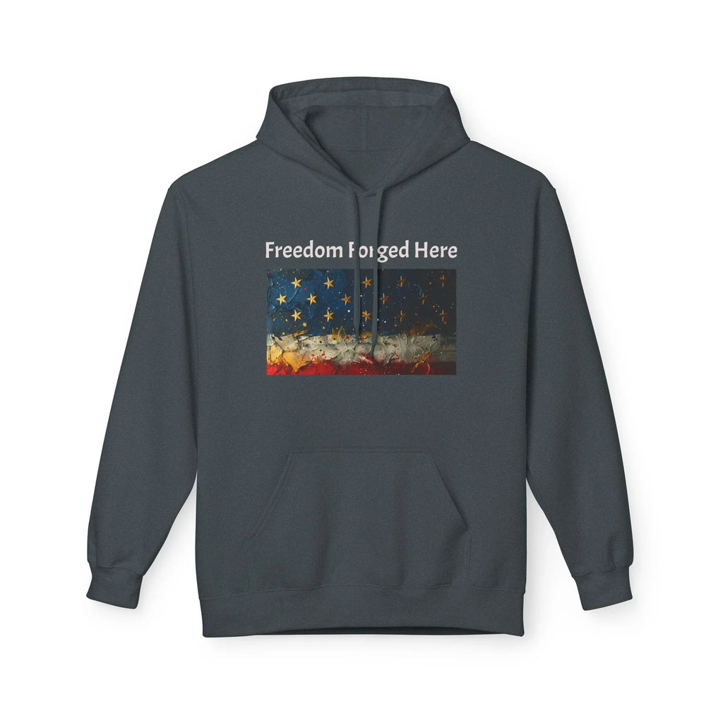 Freedom Forged Here American Flag Hoodie | Patriotic USA - 250 USA Celebration