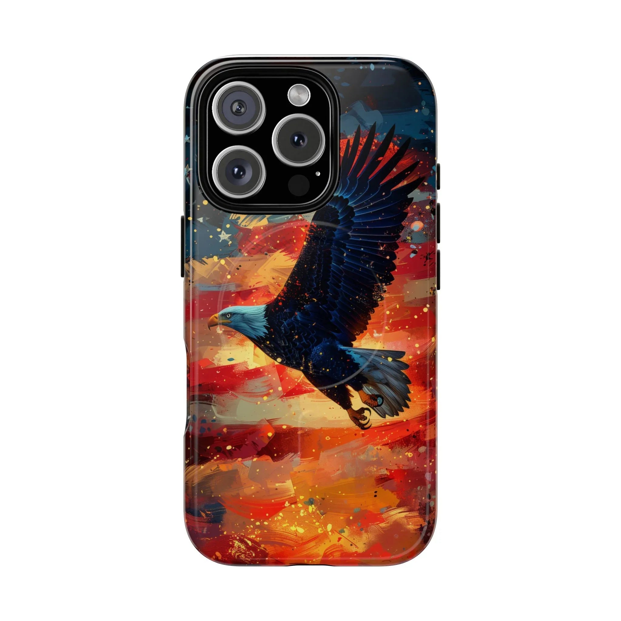 Eagle Flag Magnetic Phone Case, Patriotic iPhone Cover, Tough Cell Phone Cases, Gift for Veterans, Independence Day Accessories - 250 USA Celebration