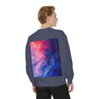 Hyper Bloom Fracture: Psychedelic tee with shattering florals in electric turquoise & magenta flares. Unisex trippy festival flair! - 250 USA Celebration