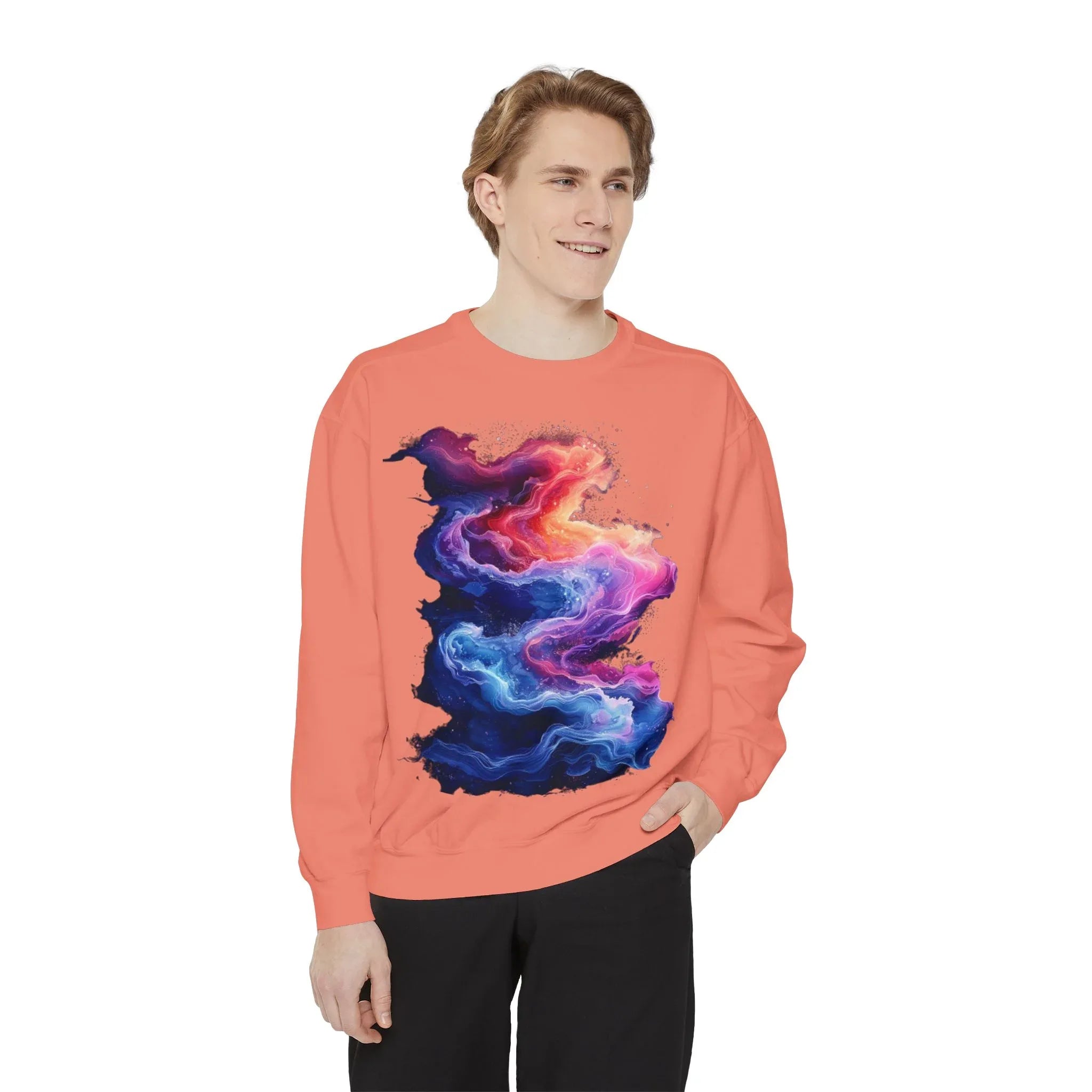 Hyper Bloom Fracture: Psychedelic tee with shattering florals in electric turquoise & magenta flares. Unisex trippy festival flair! - 250 USA Celebration