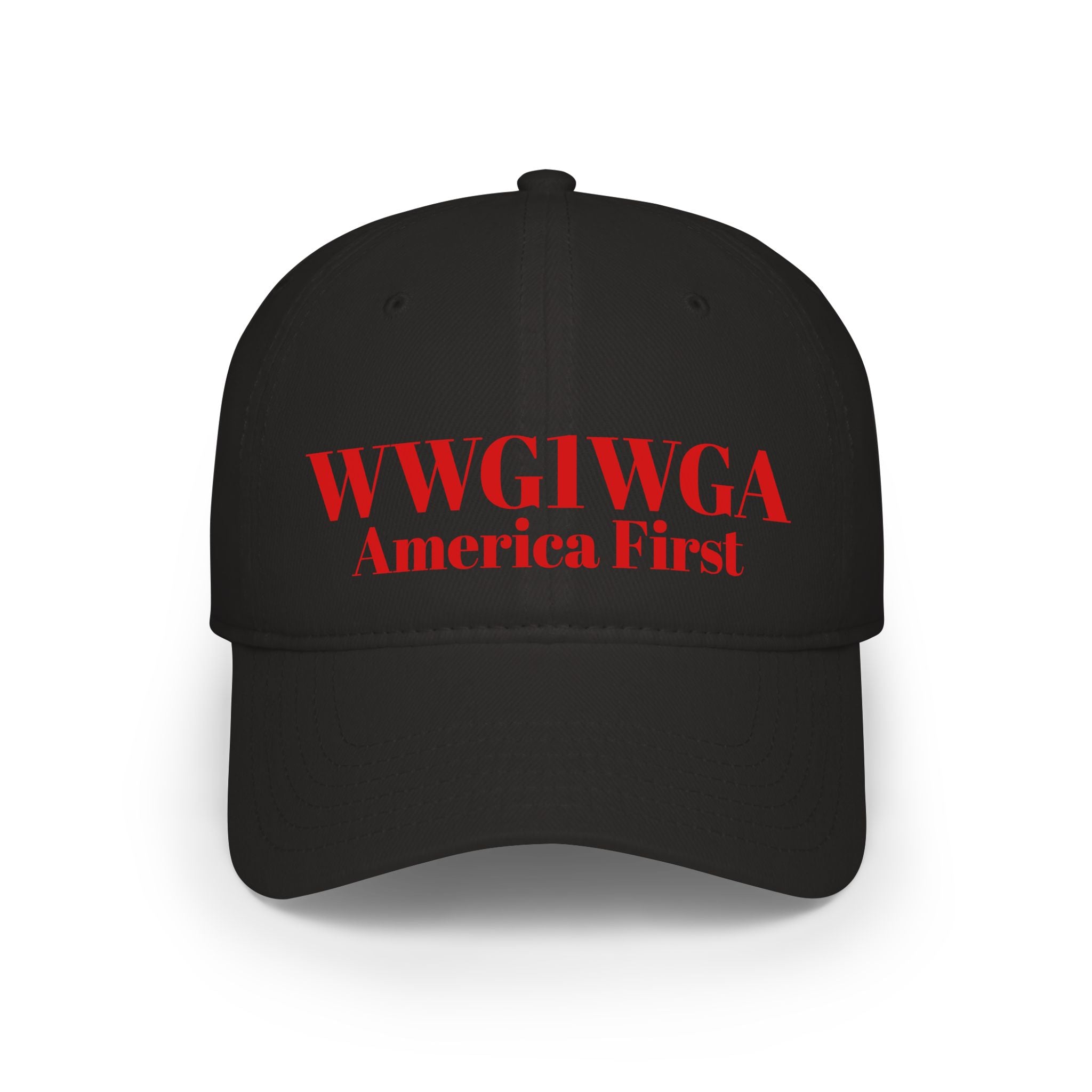 Baseball Cap - "WWG1WGA America First" Red Embroidered Hat