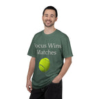 Focus Wins Matches Tennis Ball T-shirt | Tennis Graphic Tee - 250 USA Celebration