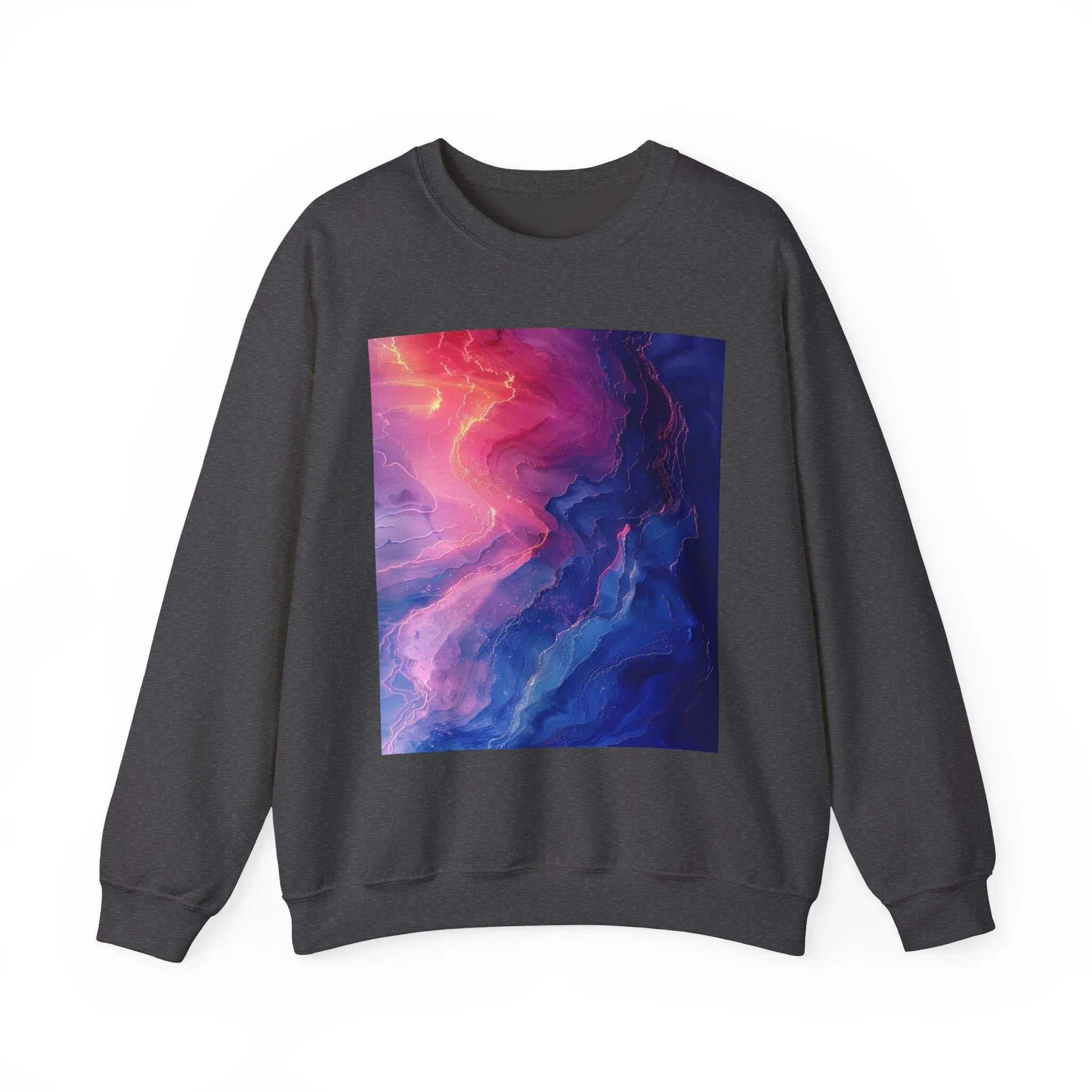 Abstract Nebula Art Crewneck Sweatshirt | Colorful Galaxy Print - 250 USA Celebration