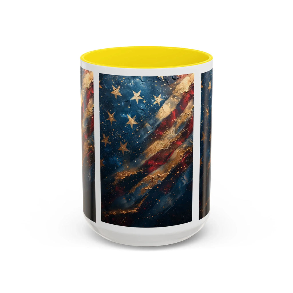 Vintage American Flag Mug | Accent Coffee Mug 11oz 15oz - 250 USA Celebration