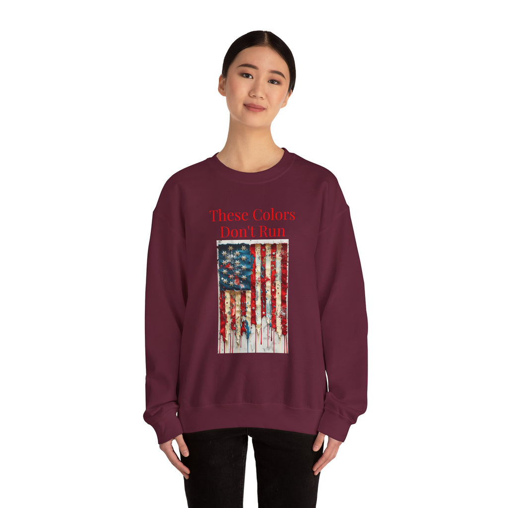 Patriotic Vintage Crewneck Sweatshirt, USA Flag Design, Unisex Sweatshirt, Cozy Apparel for Independence Day, Gift for Veterans