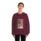 Patriotic Vintage Crewneck Sweatshirt, USA Flag Design, Unisex Sweatshirt, Cozy Apparel for Independence Day, Gift for Veterans