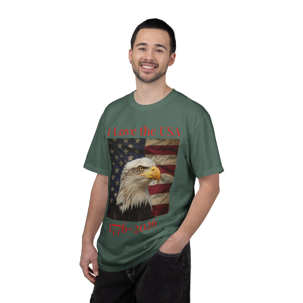 Patriotic Eagle T-Shirt — "I Love the USA 1776–2026"