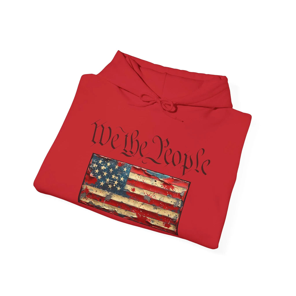 We The People distressed American flag Hoodie | Patriotic Constitution design - 250 USA Celebration