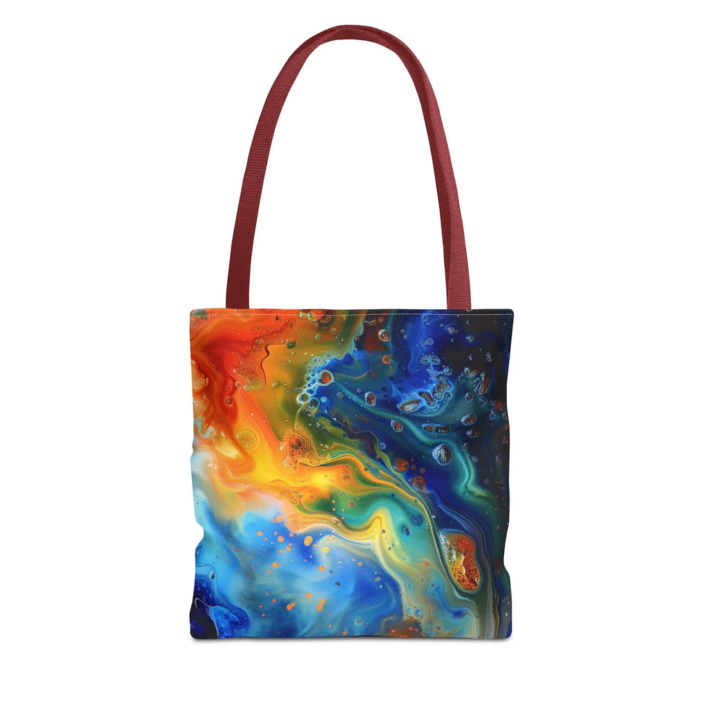 Abstract Fluid Art Tote Bag | Colorful Swirl Beach Bag - 250 USA Celebration