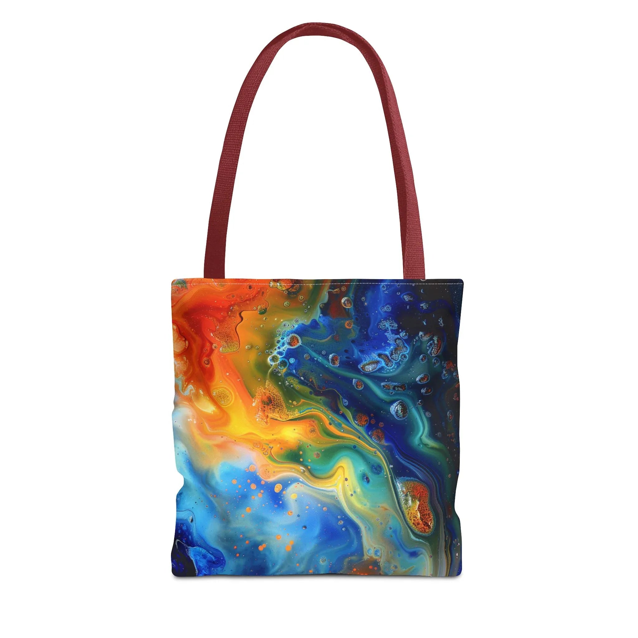 Abstract Fluid Art Tote Bag | Colorful Swirl Beach Bag - 250 USA Celebration