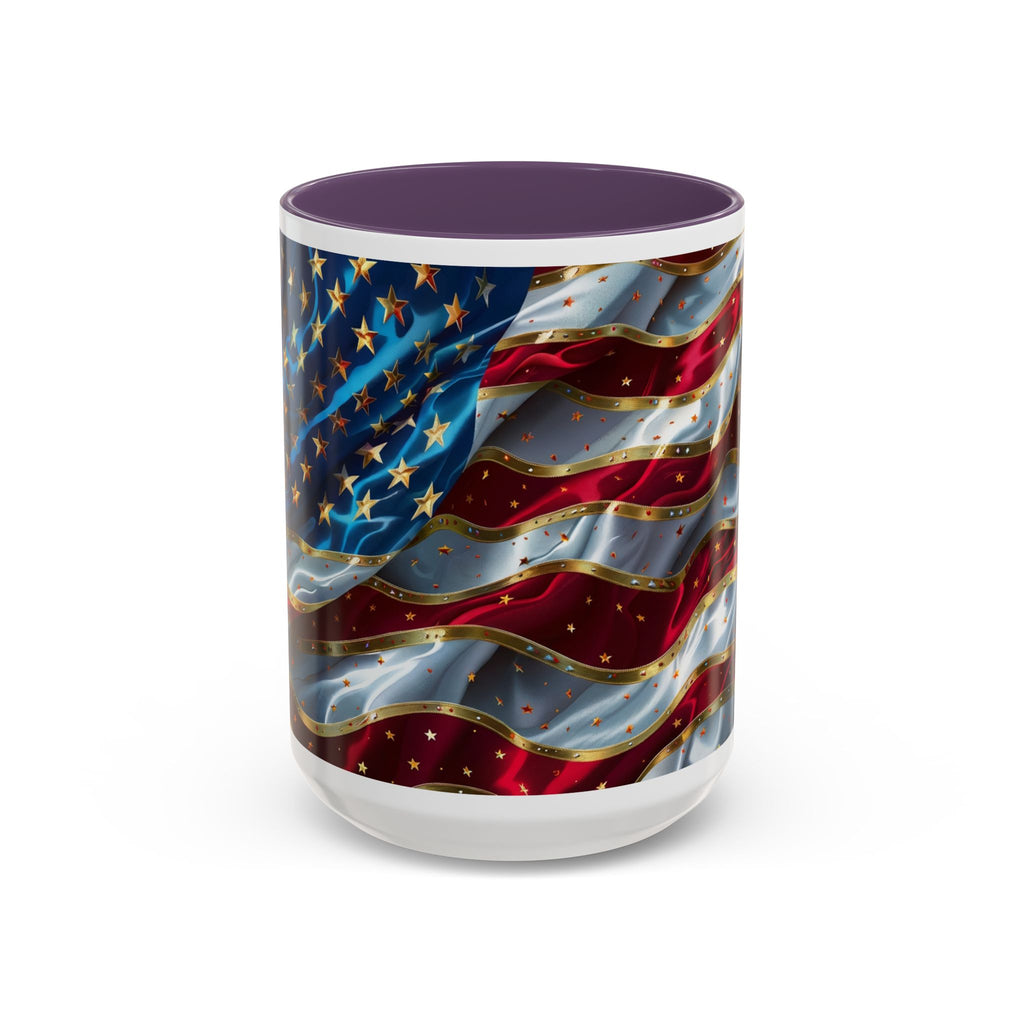 Patriotic American Flag Accent Coffee Mug (11/15oz)