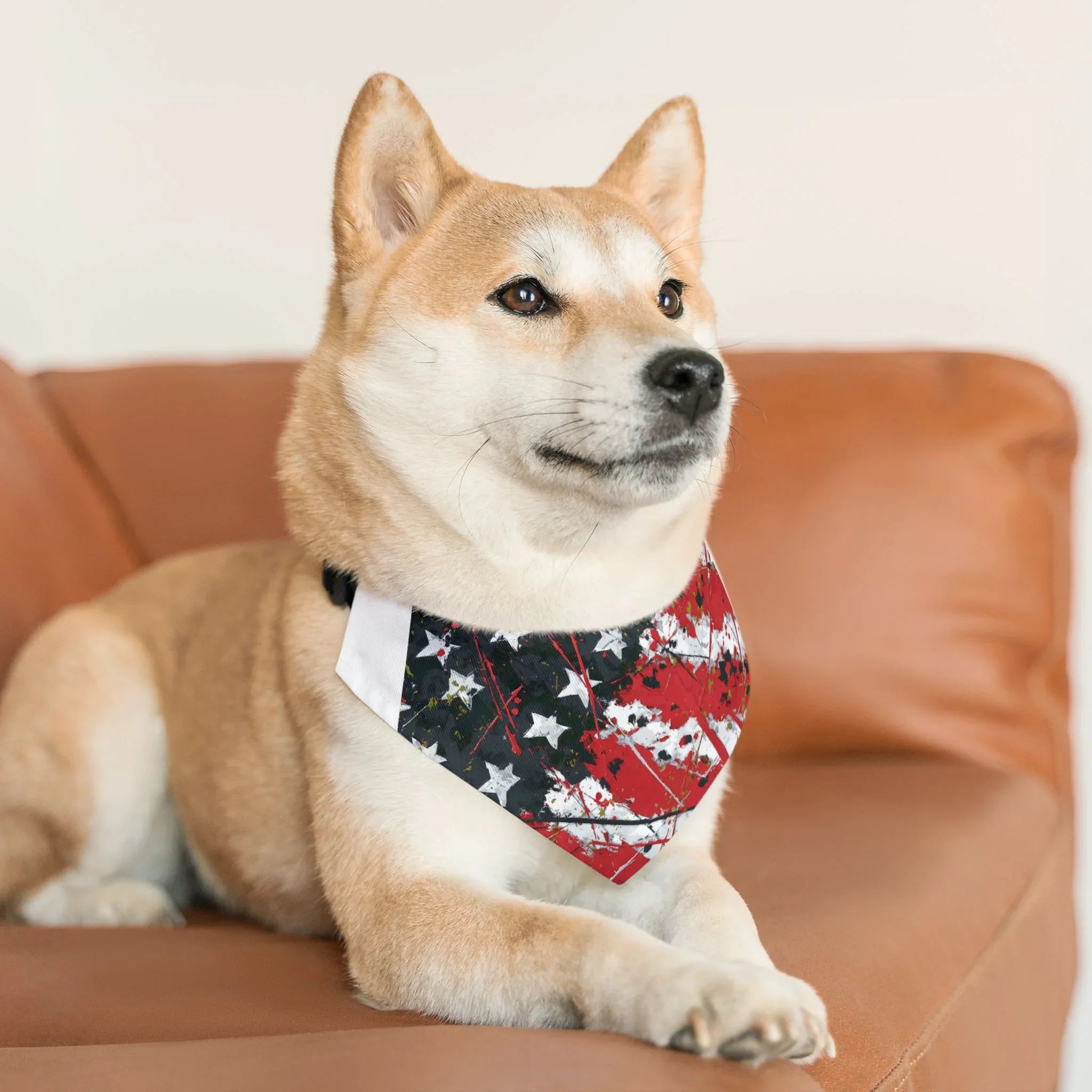 Grunge American Flag Pet Bandana Collar | Patriotic Dog Bandana - 250 USA Celebration