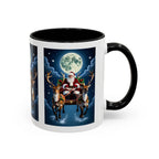Santa Sleigh with Reindeer Coffee Mug | Christmas Moon Accent Mug - 250 USA Celebration