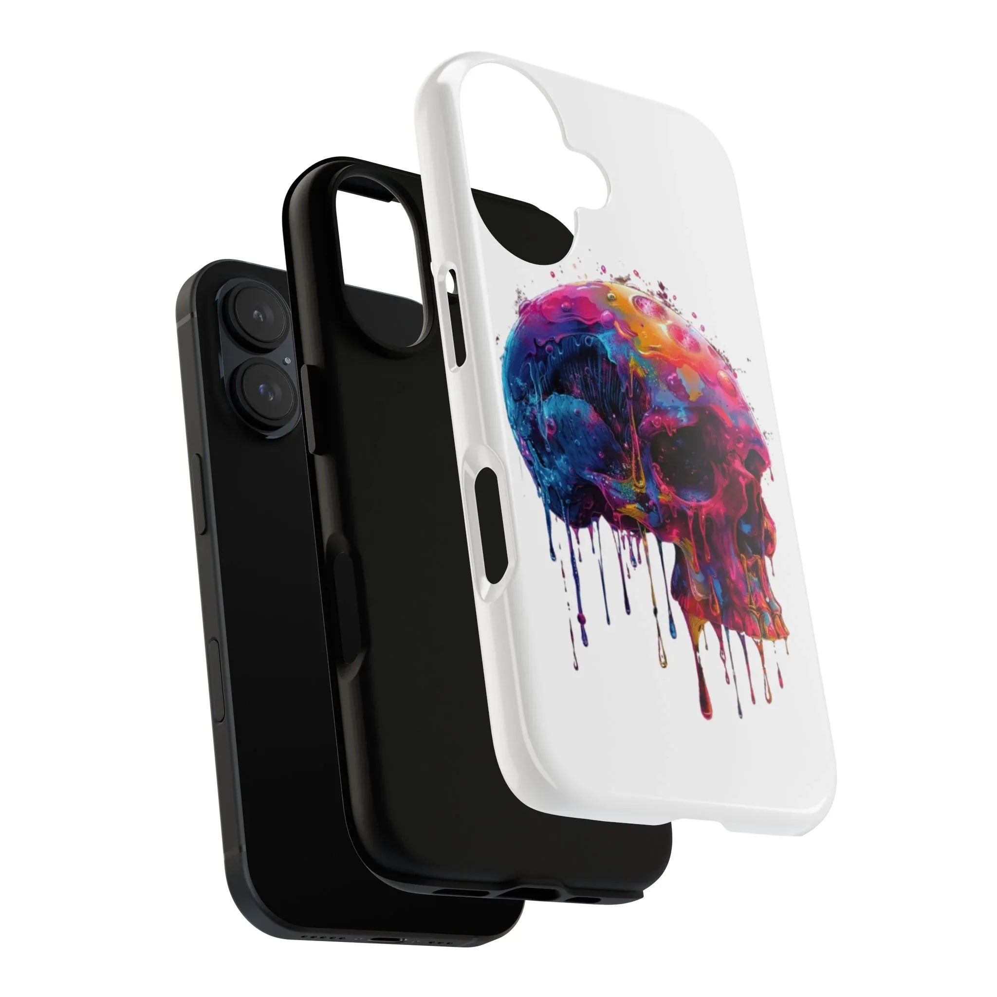 Colorful Drip Skull Phone Case | Hard Plastic Protective Case - 250 USA Celebration