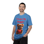 Cute French Bulldog Puppy Holding Red Heart T-shirt | Dog Lover Cartoon - 250 USA Celebration