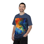 Colorful Abstract Swirl T-Shirt, psychedelic design blooms with surreal depth, blending free-flowing lines and bold swirls - 250 USA Celebration