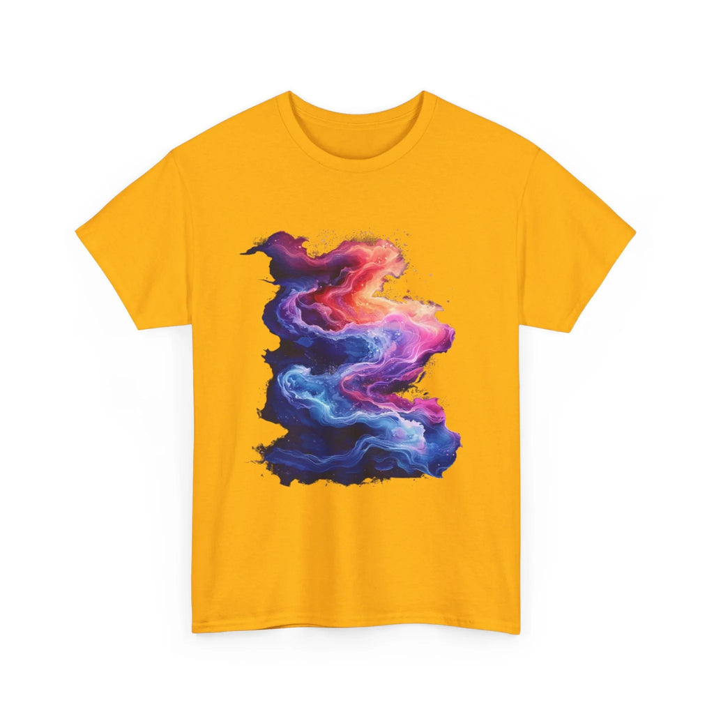 Ignite your vibe in Hyper Bloom Fracture: Psychedelic tee with shattering florals in electric turquoise & magenta flares. Unisex - 250 USA Celebration