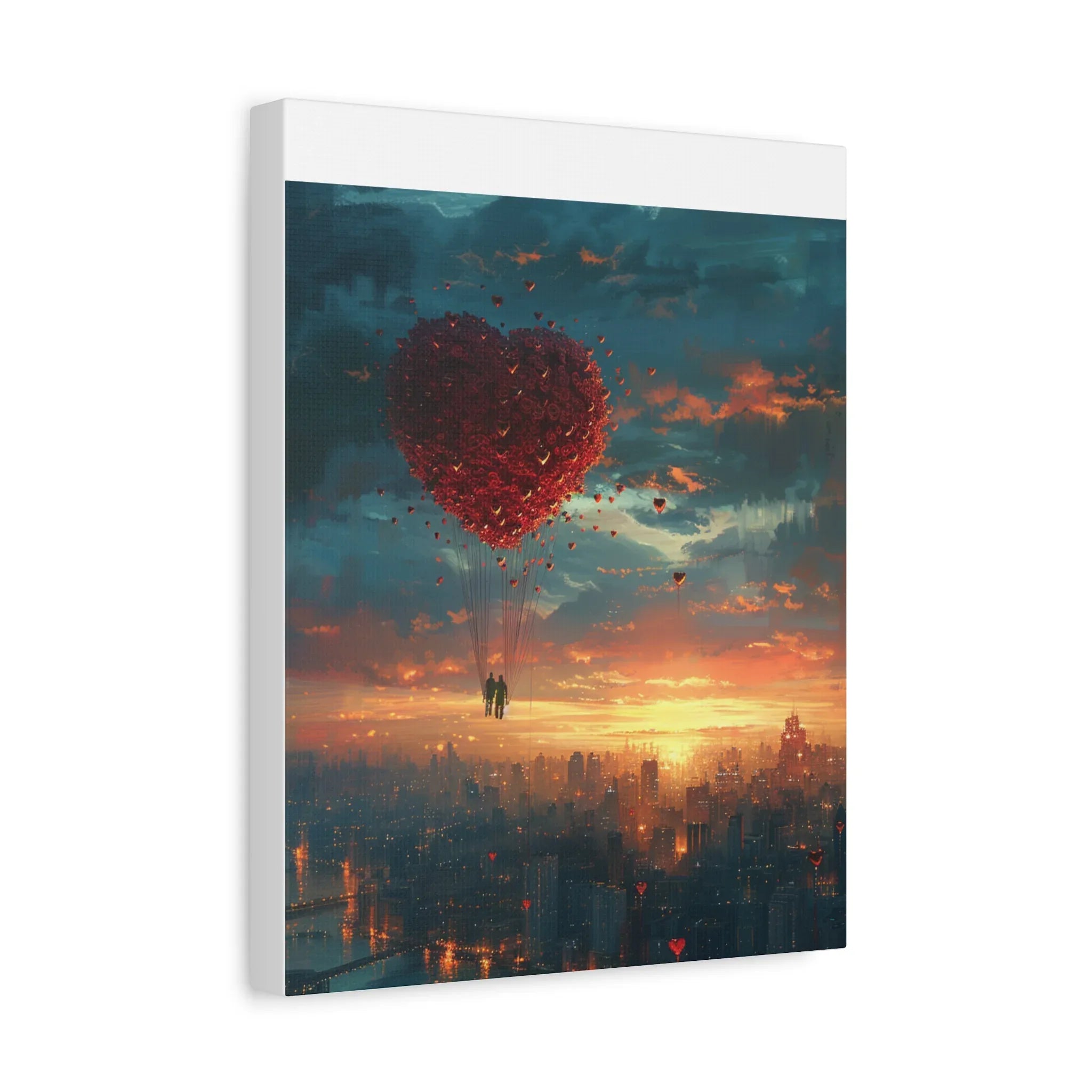 Romantic Canvas Wall Art, Love, Heart Balloon Art, Gift for Couples, Valentines Wall Decor, Valentine's Day Women's Merchandise, Valentines - 250 USA Celebration