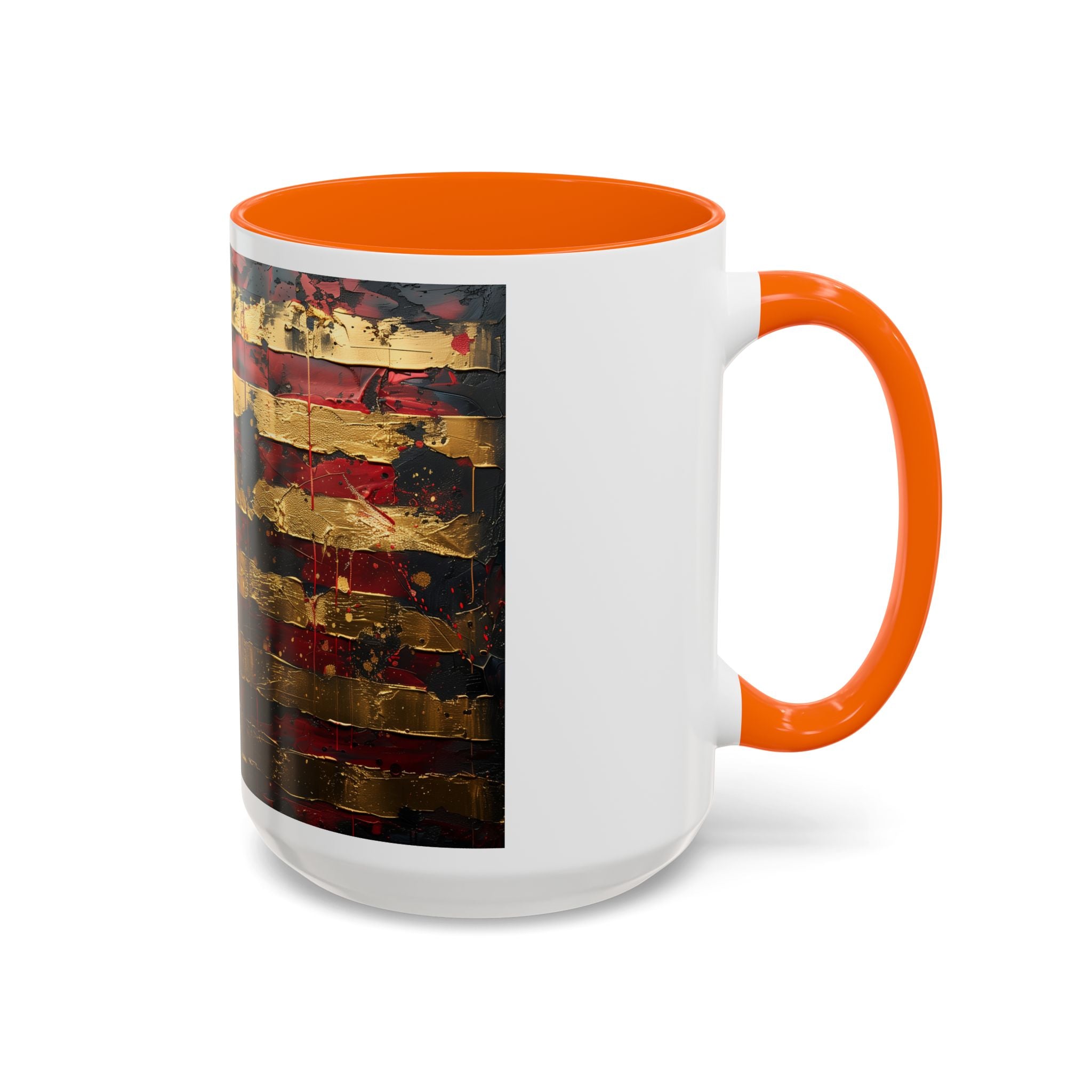 Distressed American Flag Accent Coffee Mug — Patriotic 11/15oz