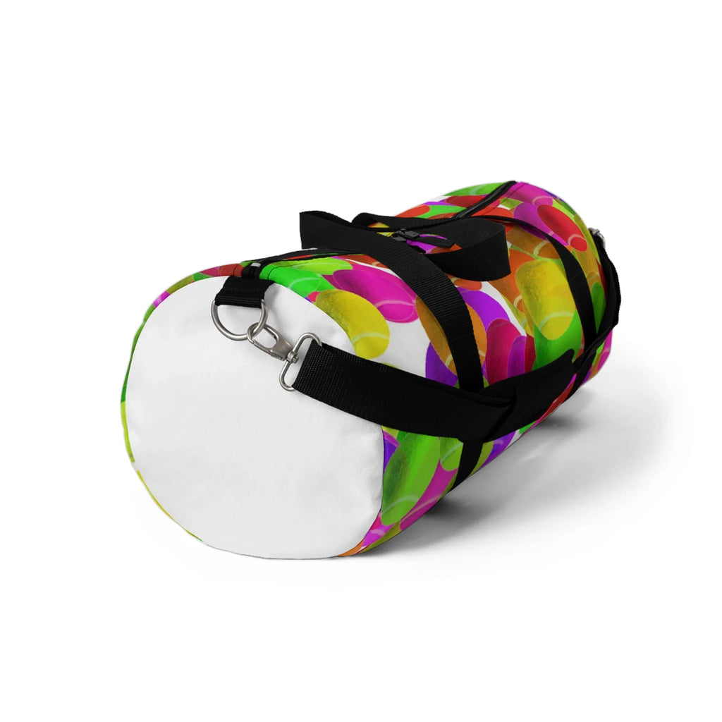 Colorful Overlapping Circles Duffel Bag | Neon Bubble Pattern, Travel Gym Bag, Tennis Anyone, Love, Tennis Bag, Weekender, Love Tennis Bag - 250 USA Celebration