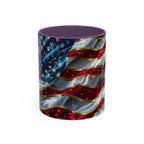 Patriotic American Flag Accent Coffee Mug (11/15oz)