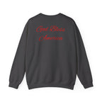 God Bless America Eagle Artwork crewneck sweatshirt | Patriotic eagle collage - 250 USA Celebration