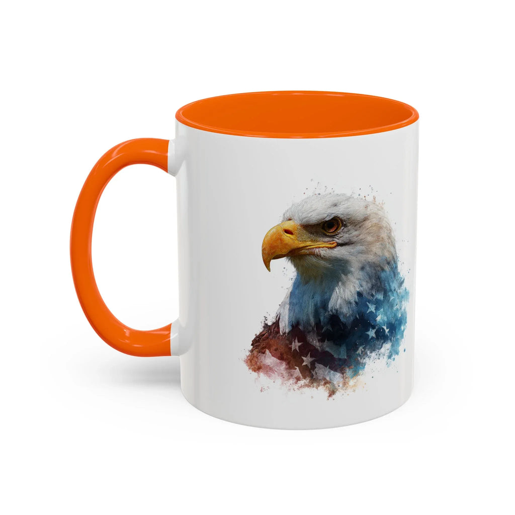 American Bald Eagle watercolor, Coffee Mug | Patriotic flag design - 250 USA Celebration