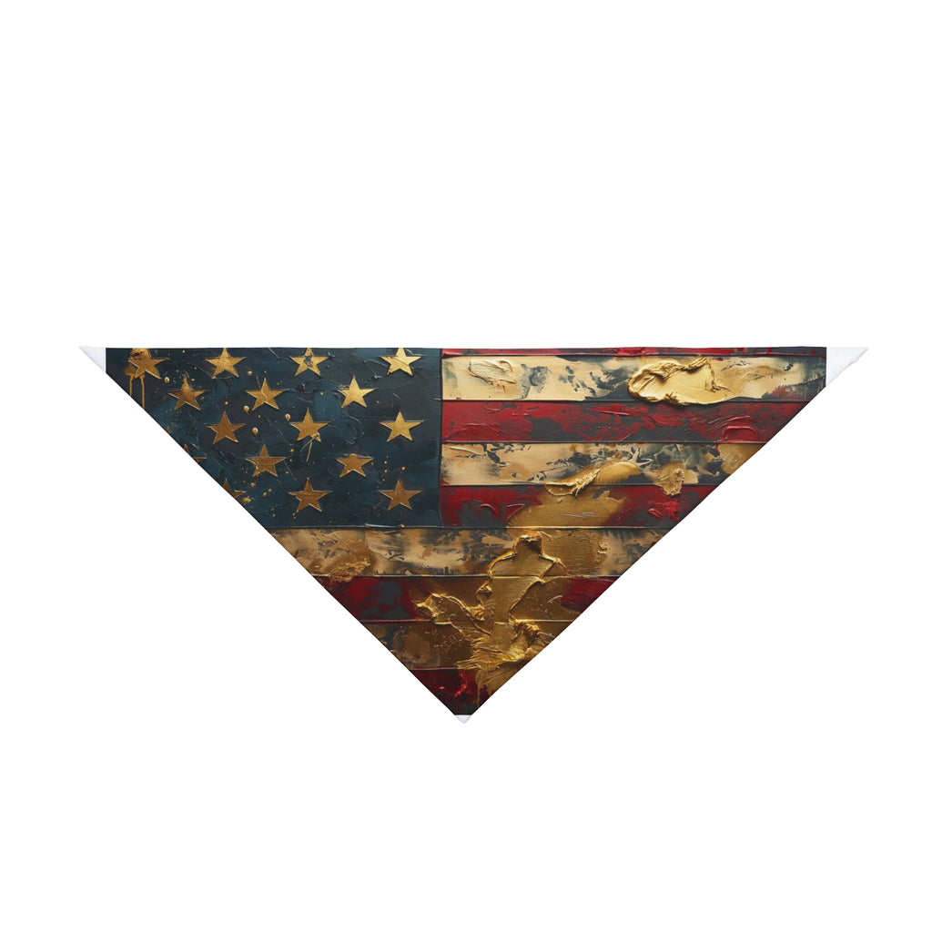 Patriotic Distressed American Flag Pet Bandana – Vintage USA Dog Bandana for 4th of July & Everyday Wear