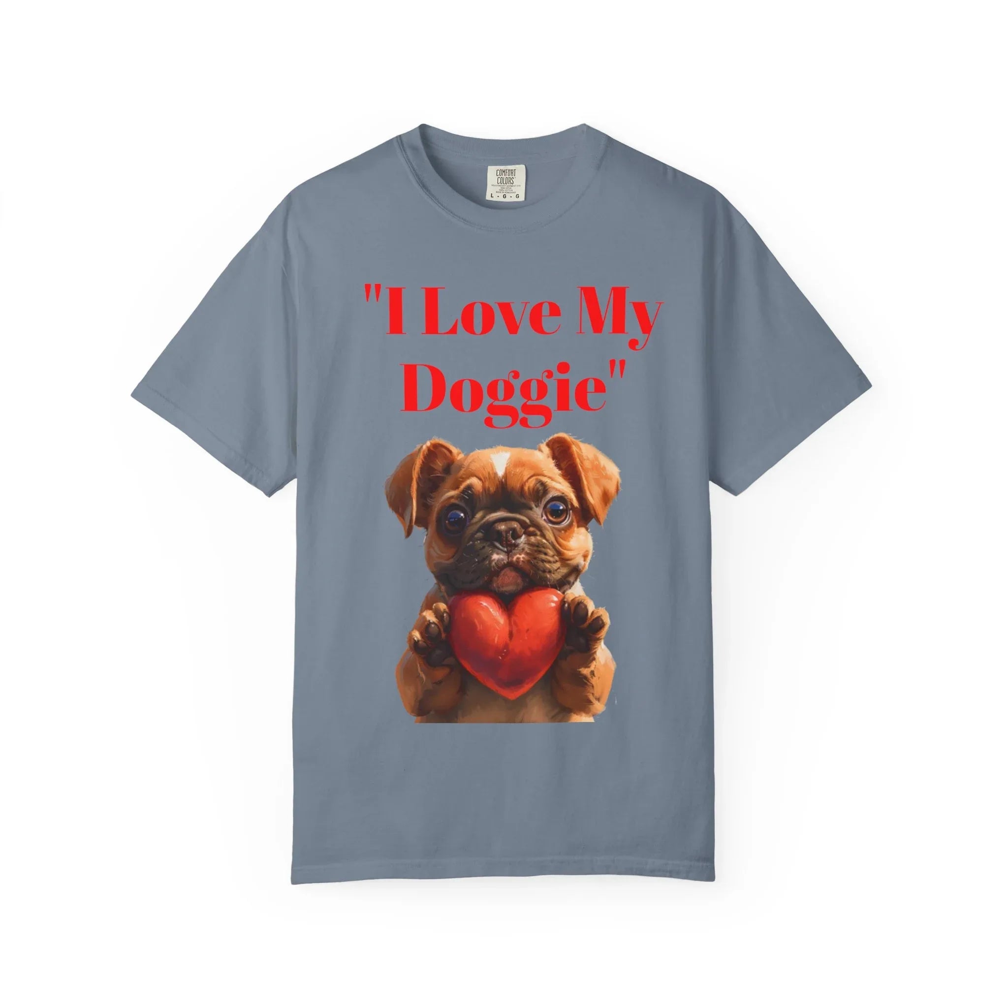 Cute French Bulldog Puppy Holding Red Heart T-shirt | Dog Lover Cartoon - 250 USA Celebration
