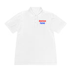 Patriotic "America First" Men's Sport Polo — American Flag Chest Logo