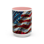 Patriotic American Flag Accent Coffee Mug (11/15oz)