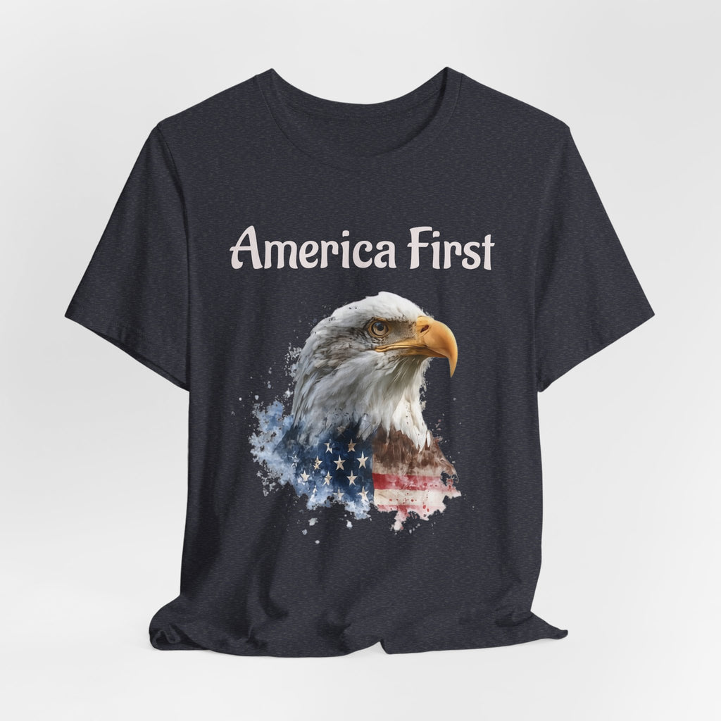 America First Eagle T-Shirt – Patriotic Bald Eagle Tee