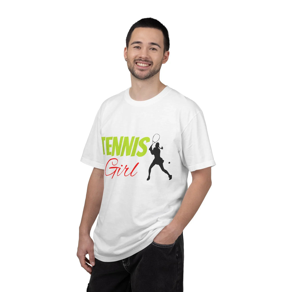 Tennis Girl T-shirt | Tennis Player Silhouette, Sporty Graphic Tee - 250 USA Celebration