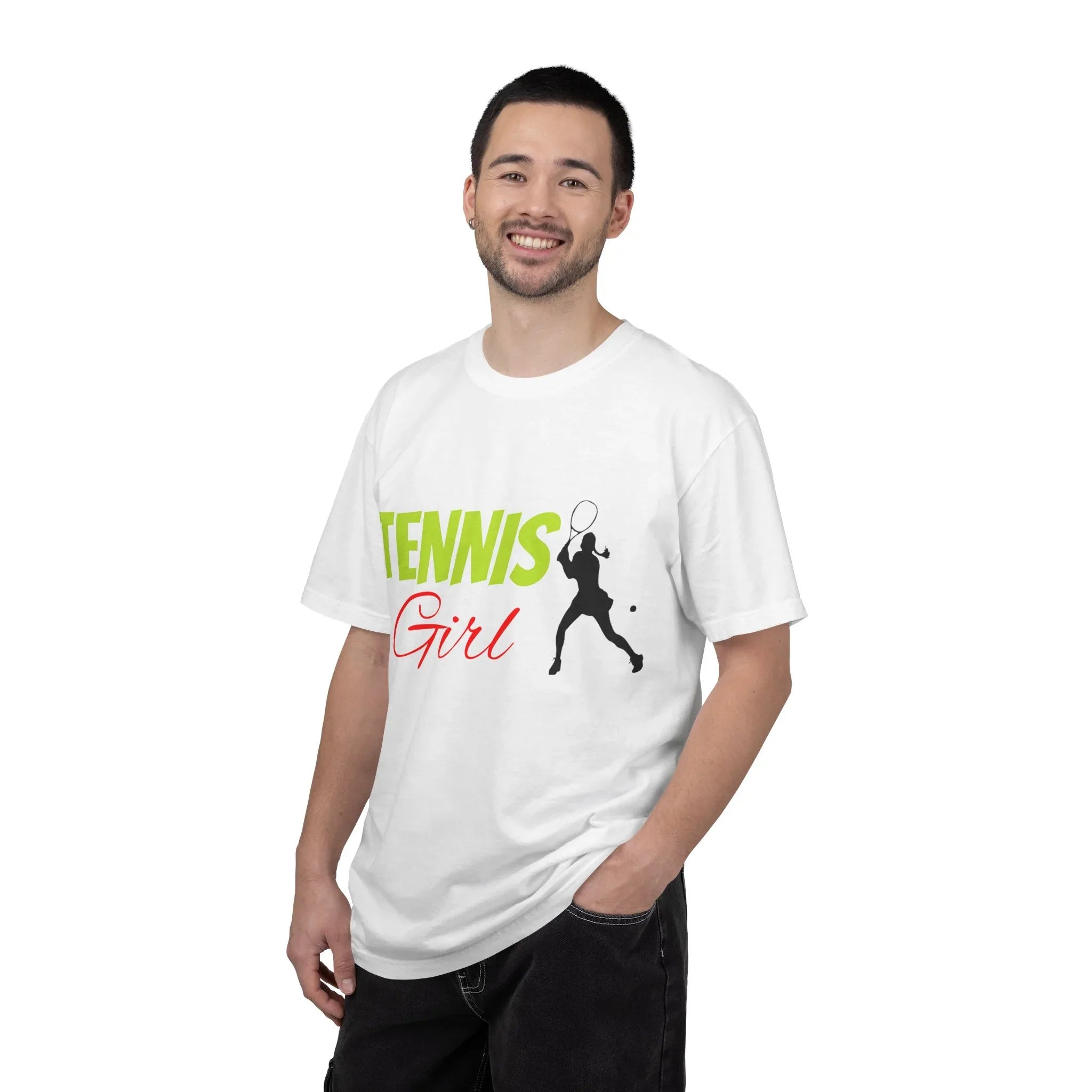 Tennis Girl T-shirt | Tennis Player Silhouette, Sporty Graphic Tee - 250 USA Celebration