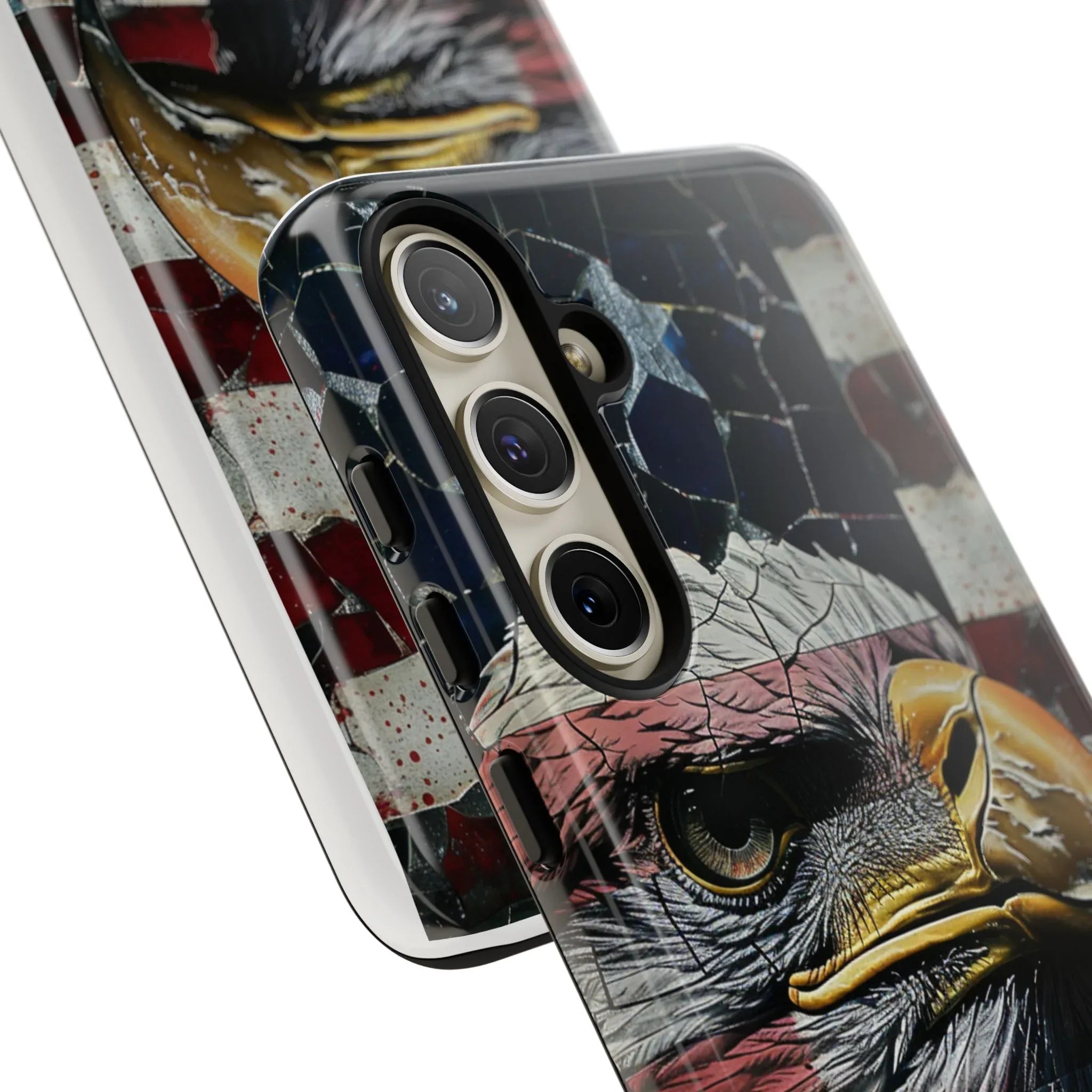 American Flag Bald Eagle phone case | Patriotic iPhone cover, cracked vintage flag design - 250 USA Celebration