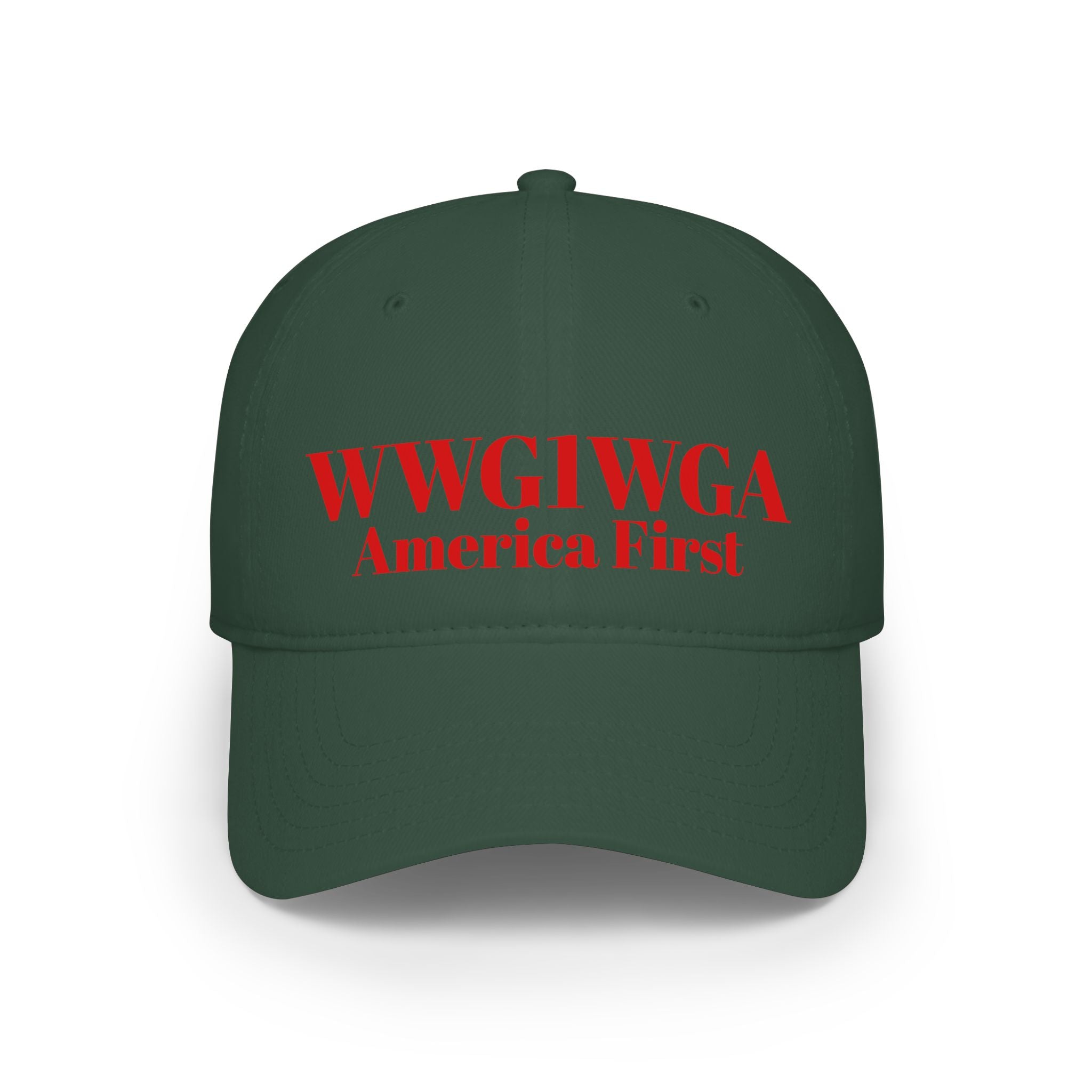 Baseball Cap - "WWG1WGA America First" Red Embroidered Hat