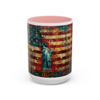 Liberty Statue American Flag Coffee Mug — Patriotic Vintage Accent Mug (11/15oz)