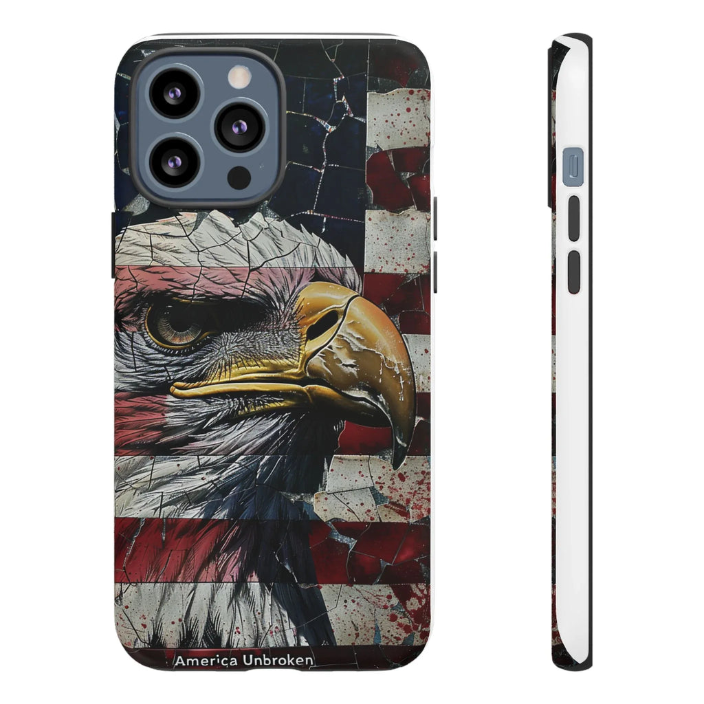 American Flag Bald Eagle phone case | Patriotic iPhone cover, cracked vintage flag design - 250 USA Celebration