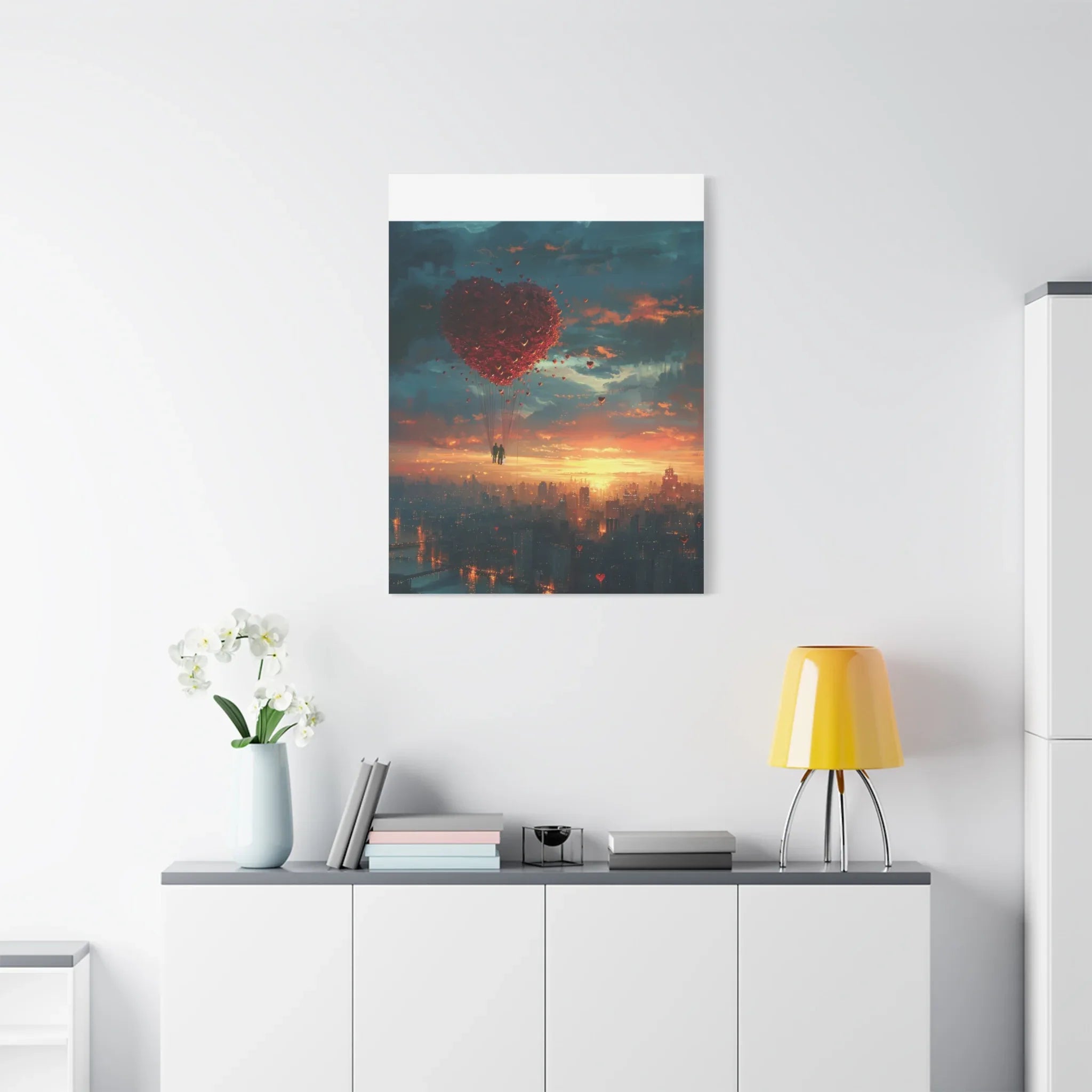 Romantic Canvas Wall Art, Love, Heart Balloon Art, Gift for Couples, Valentines Wall Decor, Valentine's Day Women's Merchandise, Valentines - 250 USA Celebration