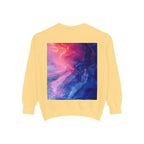 Hyper Bloom Fracture: Psychedelic tee with shattering florals in electric turquoise & magenta flares. Unisex trippy festival flair! - 250 USA Celebration