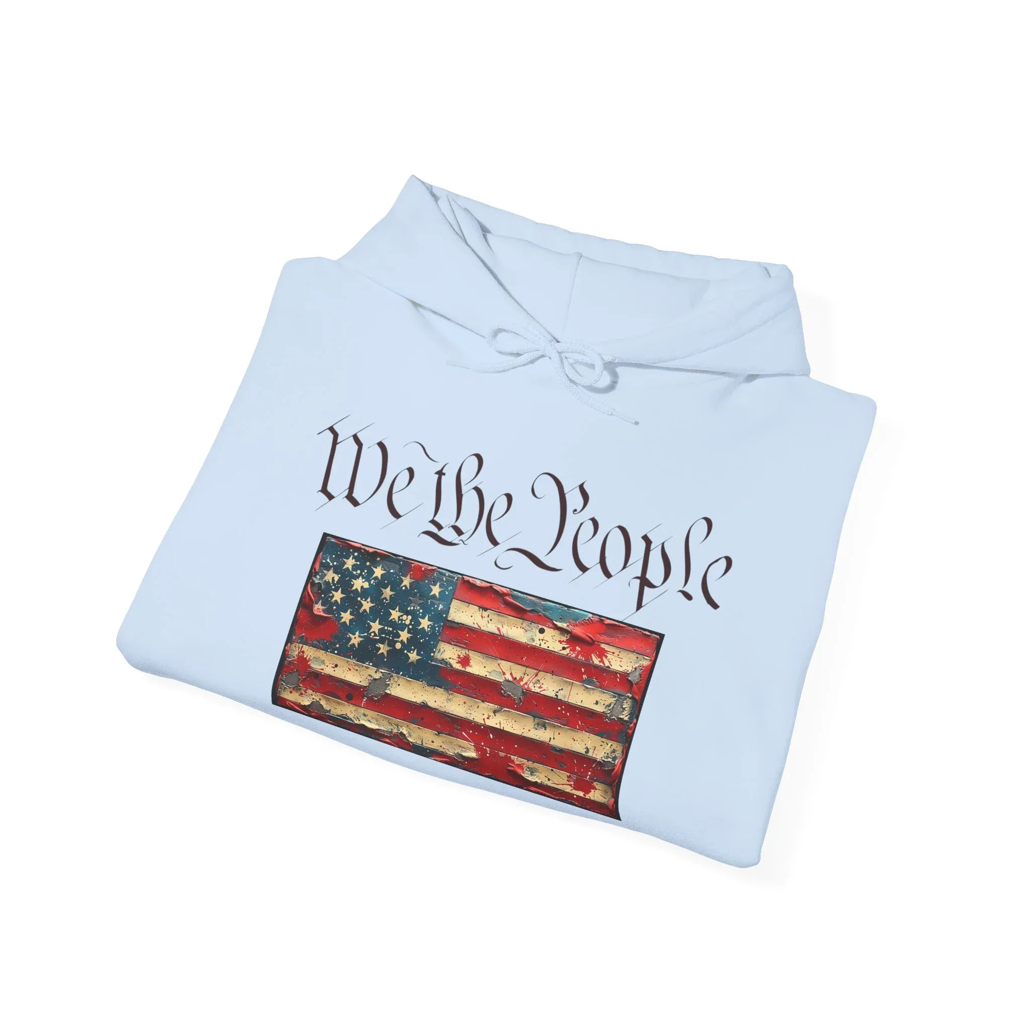 We The People distressed American flag Hoodie | Patriotic Constitution design - 250 USA Celebration