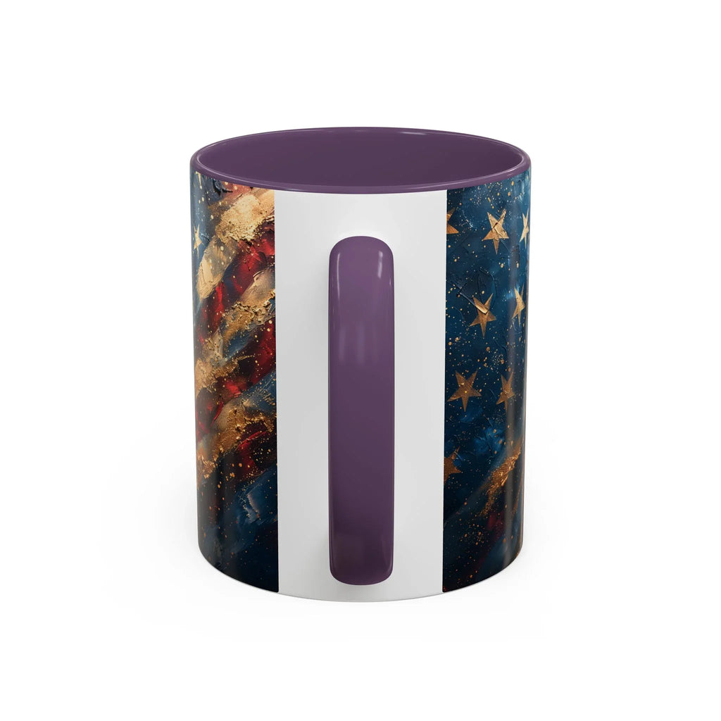 Distressed American Flag Accent Coffee Mug | 11oz 15oz - 250 USA Celebration