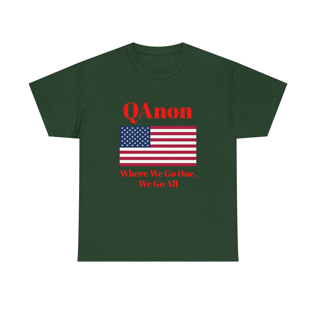 T‑Shirt — QAnon American Flag "Where We Go One, We Go All"