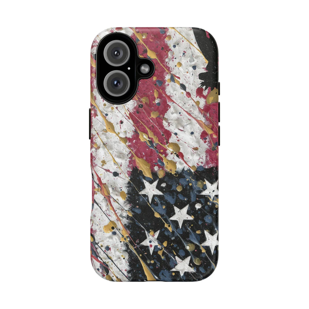 Abstract Drip American Flag Phone Case | Tough Case - 250 USA Celebration