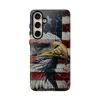 American Flag Bald Eagle phone case | Patriotic iPhone cover, cracked vintage flag design - 250 USA Celebration