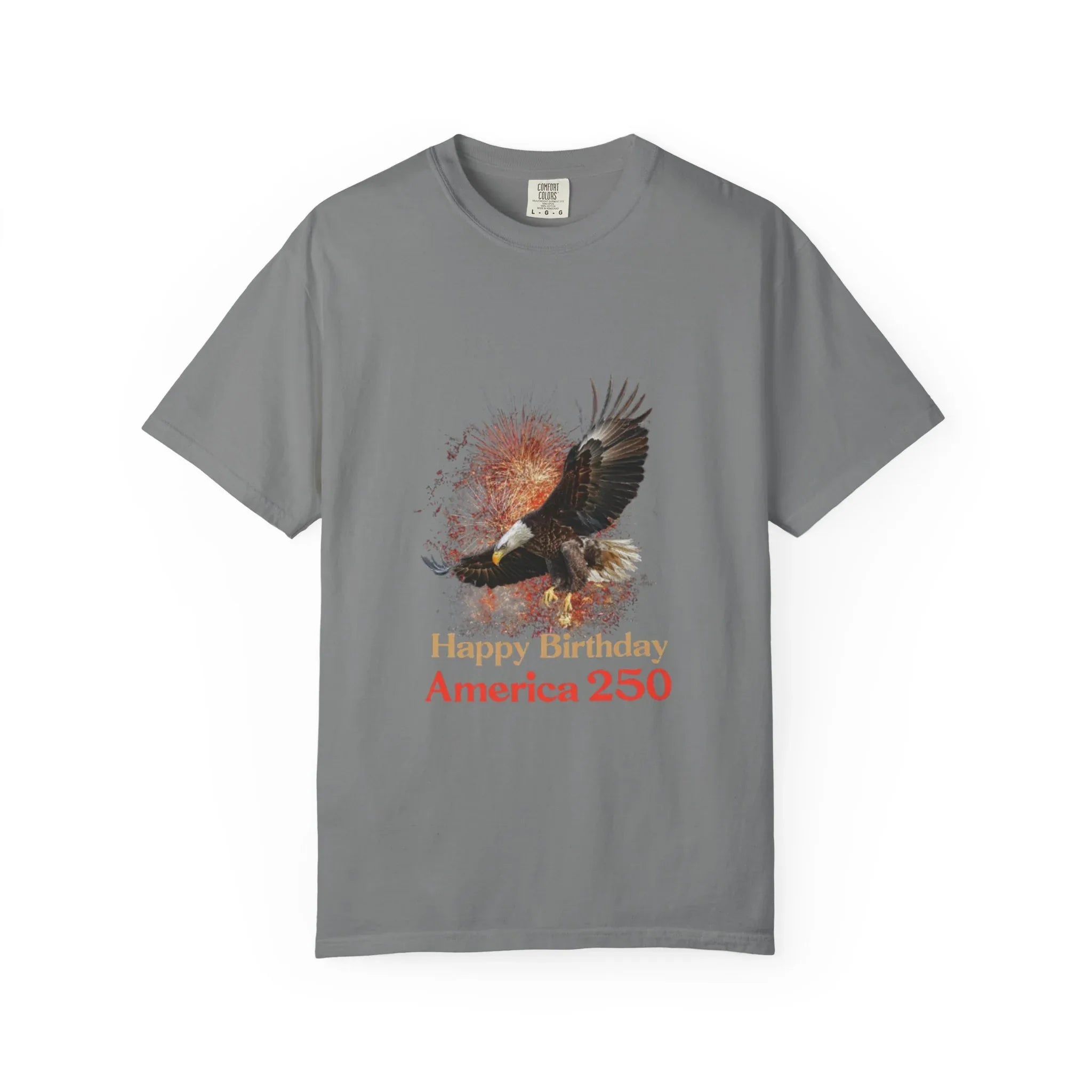 Eagle Illustration Happy Birthday America 250 T-Shirt | Patriotic Bald Eagle Tee - 250 USA Celebration