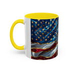 Patriotic American Flag Accent Coffee Mug (11/15oz)