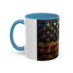 Distressed American Flag Accent Coffee Mug — Patriotic 11/15oz